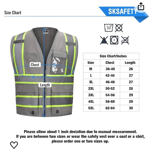 10 Pockets Safety Vest, Class 2 High Visibility - Picture 5 of 8